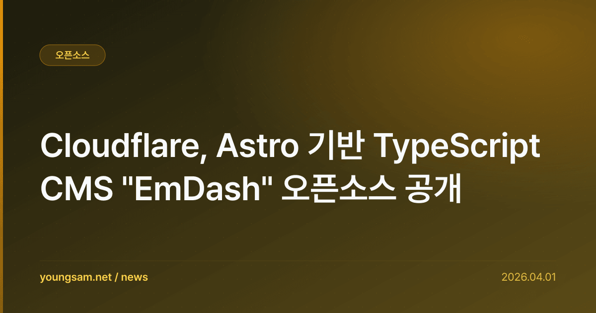Cloudflare, Astro 기반 TypeScript CMS "EmDash" 오픈소스 공개