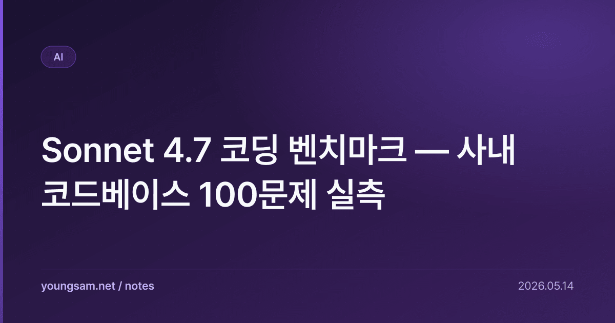 Sonnet 4.7 코딩 벤치마크 — 사내 코드베이스 100문제 실측