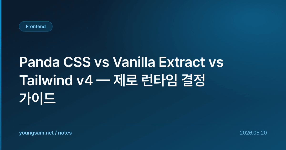 Panda CSS vs Vanilla Extract vs Tailwind v4 — 제로 런타임 결정 가이드