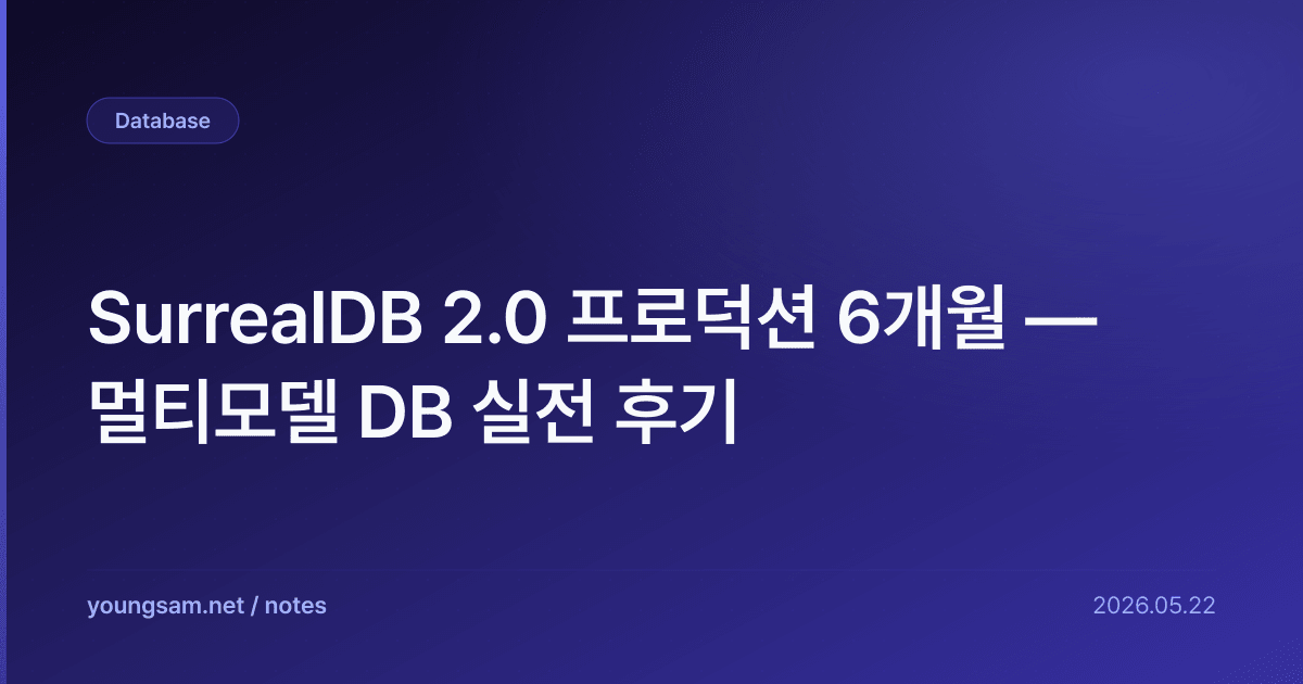 SurrealDB 2.0 프로덕션 6개월 — 멀티모델 DB 실전 후기