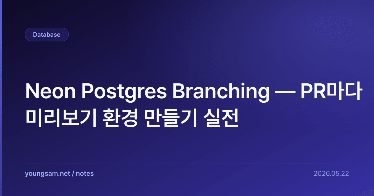 Neon Postgres Branching — PR마다 미리보기 환경 만들기 실전