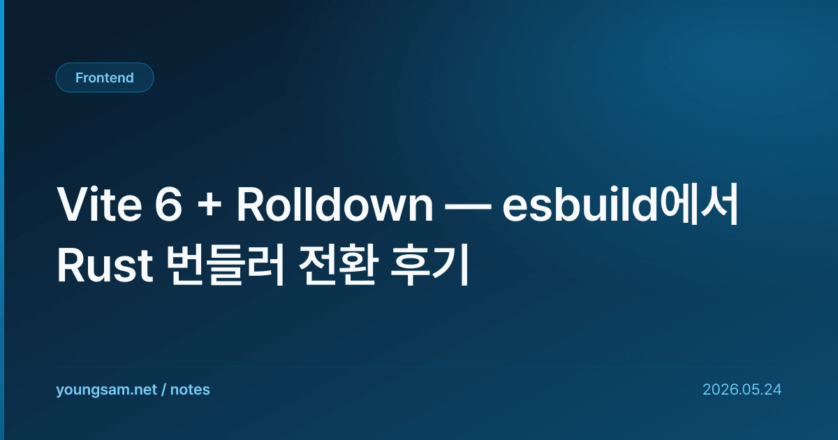 Vite 6 + Rolldown — esbuild에서 Rust 번들러 전환 후기