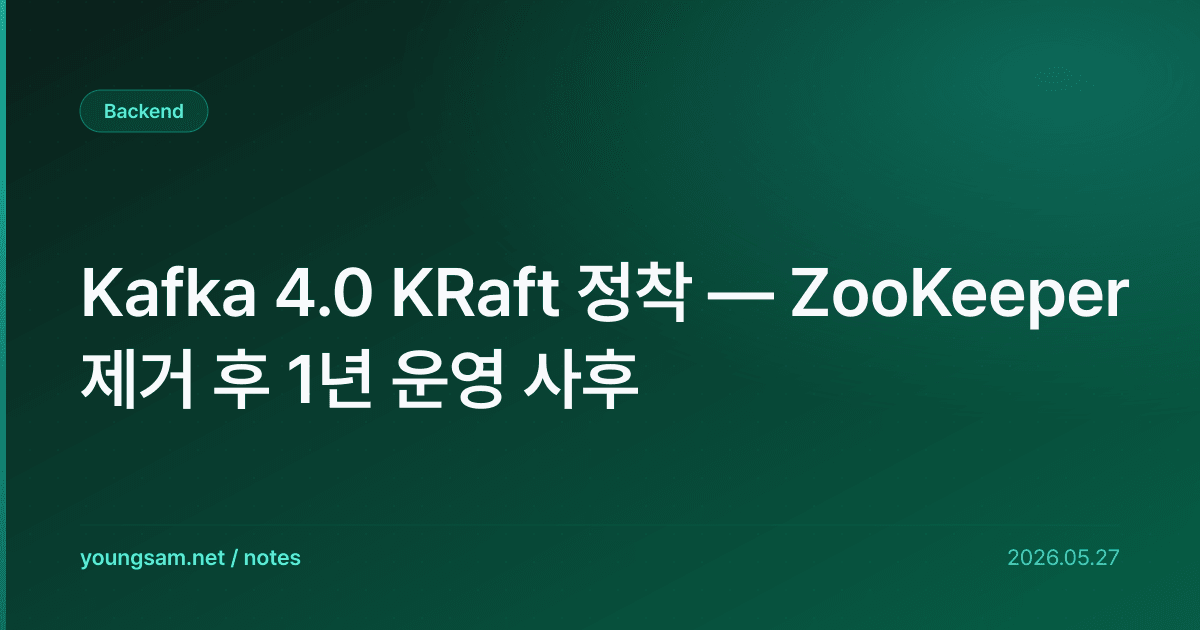 Kafka 4.0 KRaft 정착 — ZooKeeper 제거 후 1년 운영 사후