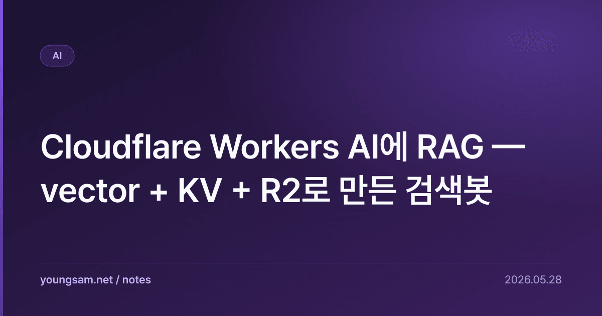 Cloudflare Workers AI에 RAG — vector + KV + R2로 만든 검색봇