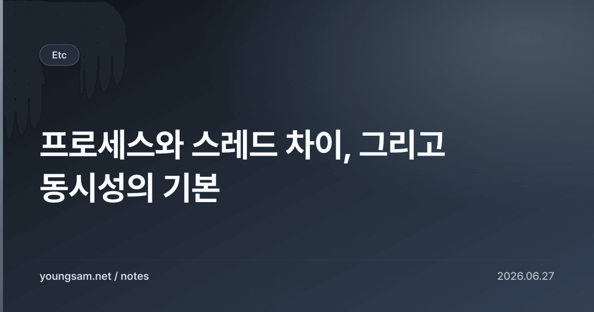 프로세스와 스레드 차이, 그리고 동시성의 기본