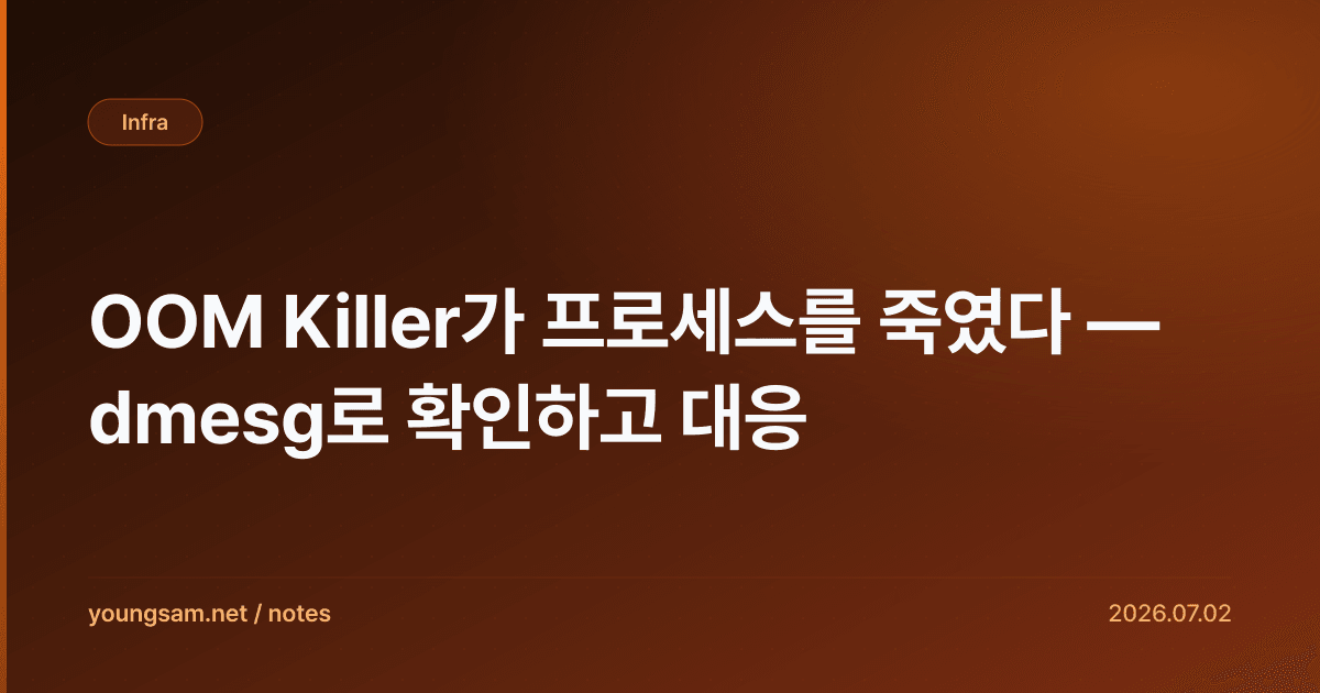 OOM Killer가 프로세스를 죽였다 — dmesg로 확인하고 대응