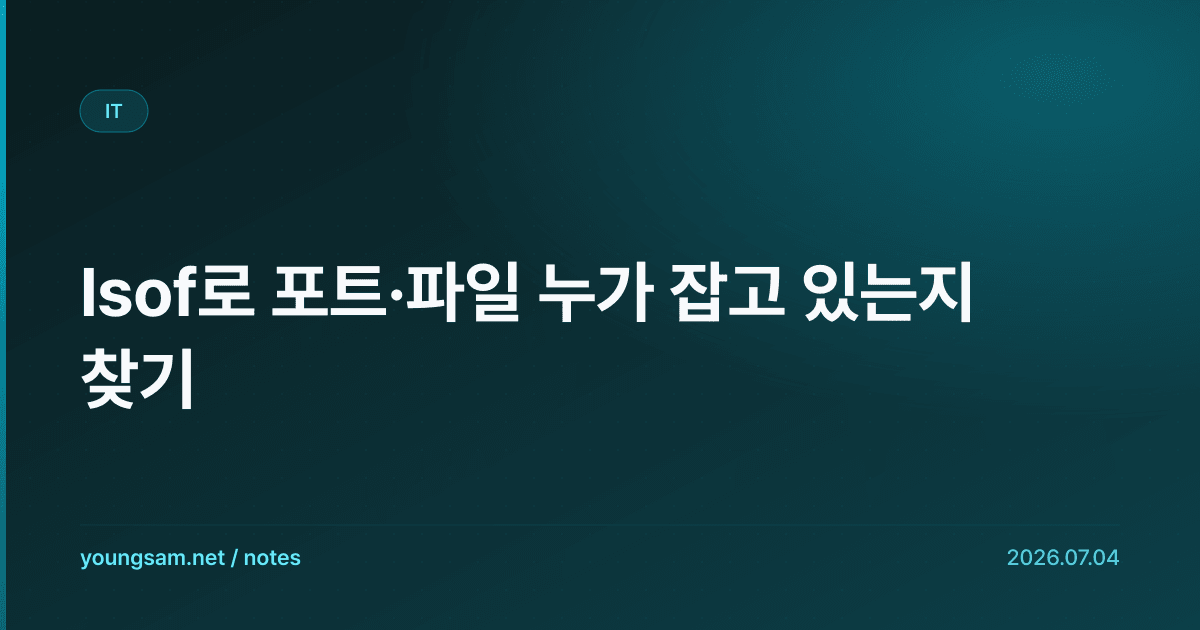 lsof로 포트·파일 누가 잡고 있는지 찾기