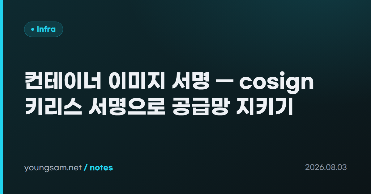 컨테이너 이미지 서명 — cosign 키리스 서명으로 공급망 지키기