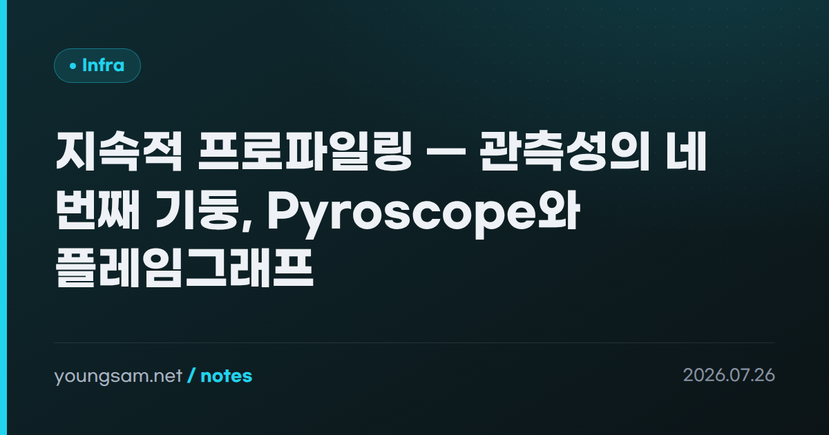 지속적 프로파일링 — 관측성의 네 번째 기둥, Pyroscope와 플레임그래프