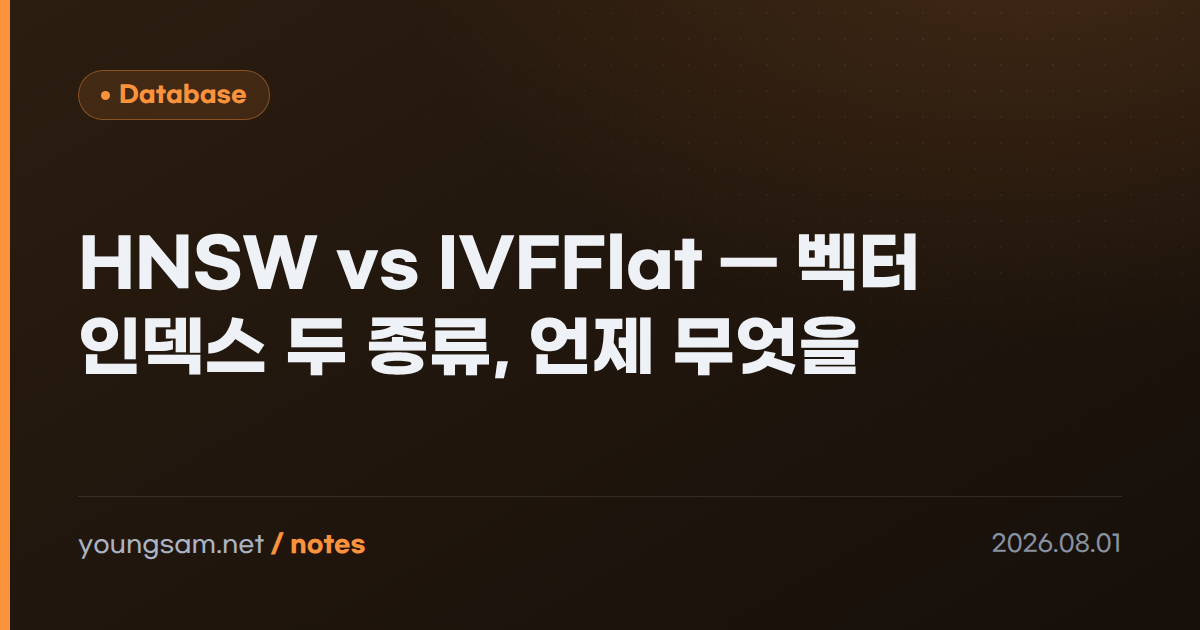 HNSW vs IVFFlat — 벡터 인덱스 두 종류, 언제 무엇을