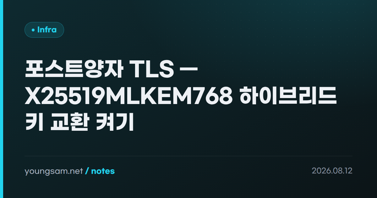 포스트양자 TLS — X25519MLKEM768 하이브리드 키 교환 켜기