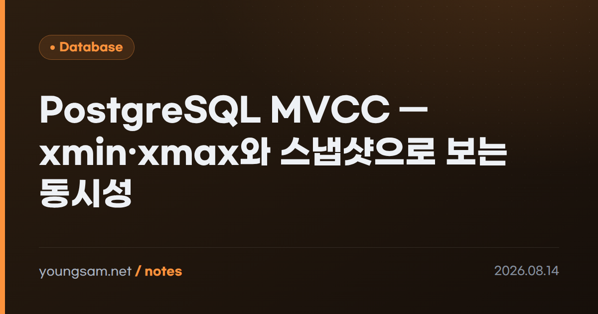 PostgreSQL MVCC — xmin·xmax와 스냅샷으로 보는 동시성