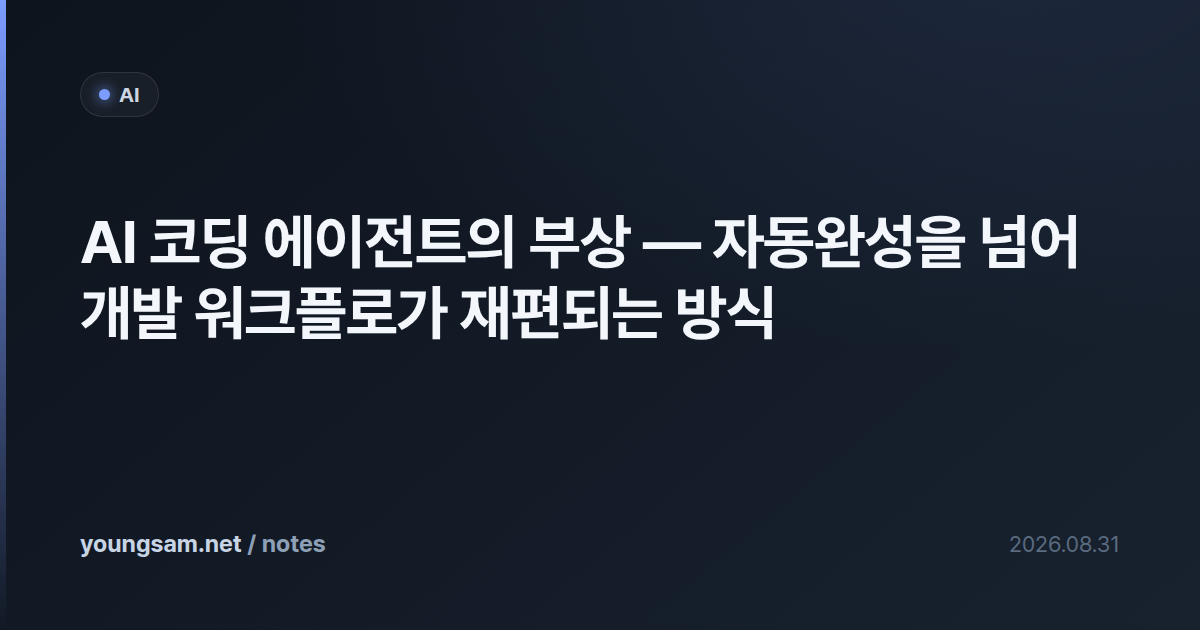 AI 코딩 에이전트의 부상 — 자동완성을 넘어 개발 워크플로가 재편되는 방식