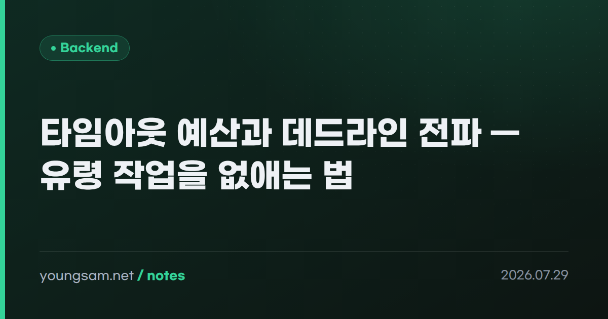 타임아웃 예산과 데드라인 전파 — 유령 작업을 없애는 법